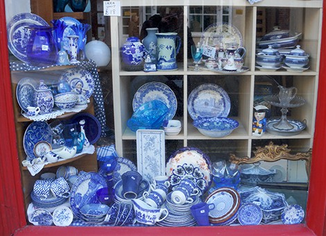 blue and white